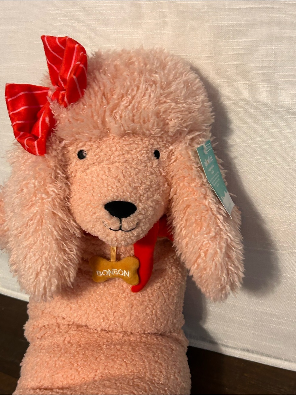 Pillowfort Kids' Long Weighted Plush Throw Pillow Poodle Bon Bon